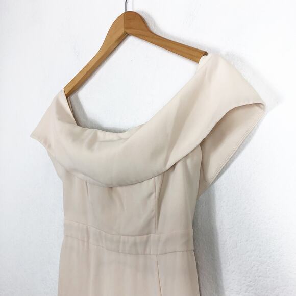 Fame & Partners Cream Off The Shoulder Column Maxi Dress Size 2 Cocktail Formal - Picture 7 of 13